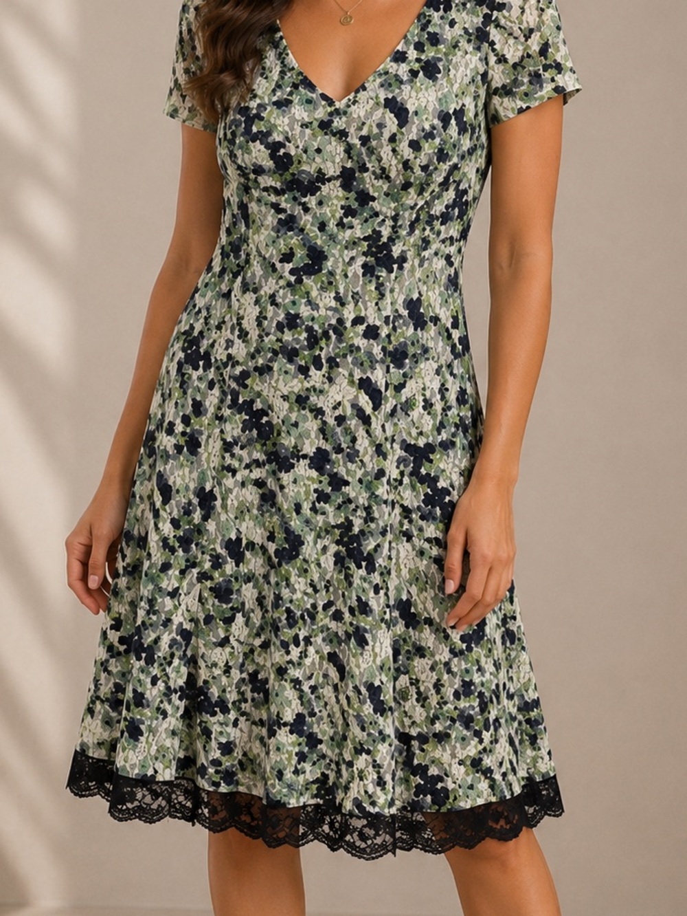 lace flared dress